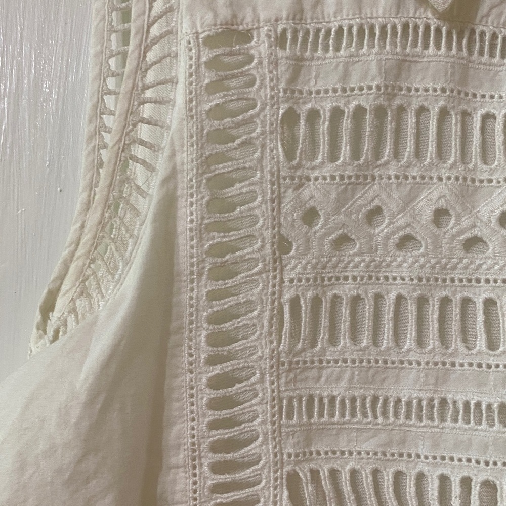Free People White Lace-Detail Sleeveless Blouse - Picture 4 of 5